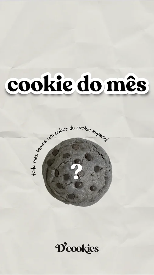 Story do cookie do mês, com um ponto de interrogação sobre o cookie